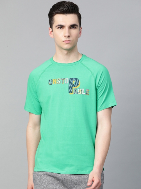 

HRX by Hrithik Roshan Men Green Printed Bio-Wash Lifestyle T-shirt
