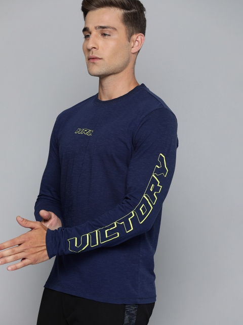 

HRX by Hrithik Roshan Men Navy Blue Solid Bio-Wash Round Neck Lifestyle T-shirt