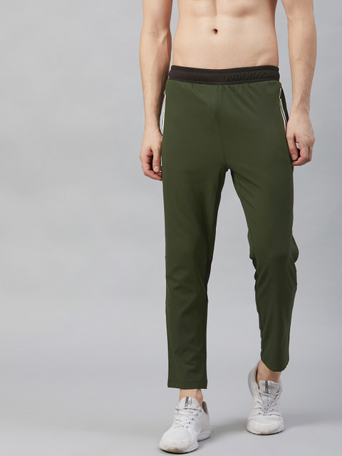 

HRX by Hrithik Roshan Men Kombu Green Slim Fit Rapid-Dry Antimicrobial Running Track Pants, Olive