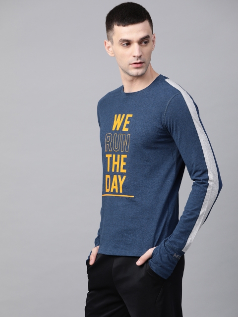 

HRX by Hrithik Roshan Men Navy Rapid Dry Antimicrobial Thumbhole Running T-shirt, Navy blue