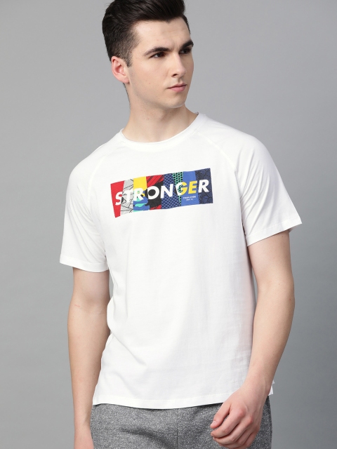 

HRX by Hrithik Roshan Men White & Blue Lifestyle Bio-Wash Tshirt