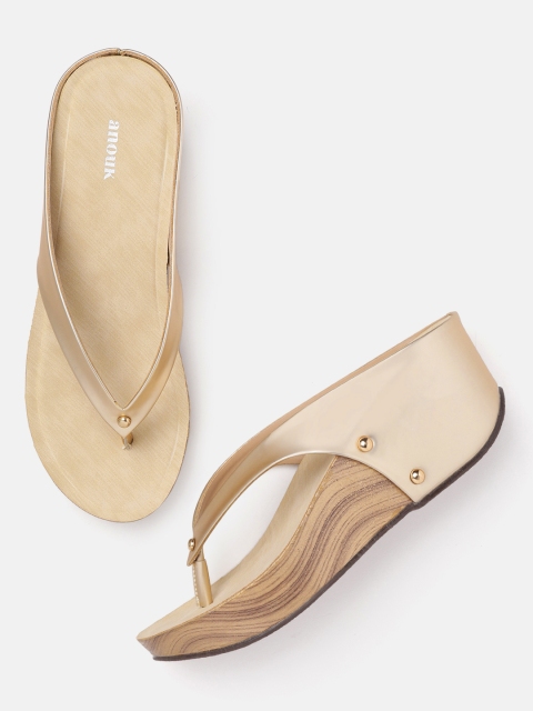 

Anouk Women Gold-Toned Solid Wedges