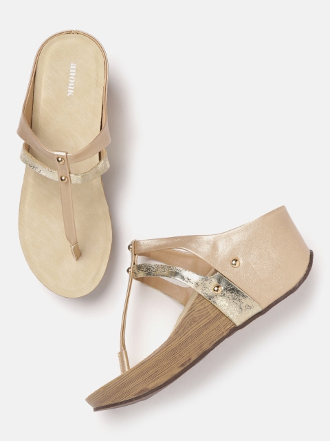 

Anouk Women Rose Gold-Toned & Gold-Toned Solid Wedges