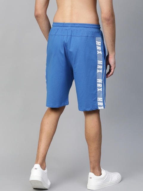 

HRX by Hrithik Roshan Men Blue Solid Slim Fit Bio-Wash Lifestyle Shorts