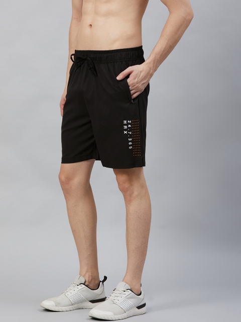

HRX by Hrithik Roshan Men Jet Black Rapid-Dry Antimicrobial TRAINING Shorts