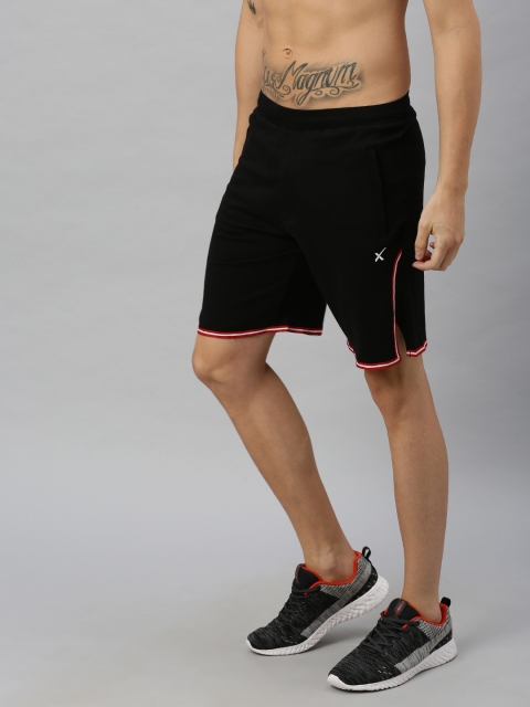 

HRX by Hrithik Roshan Men Black Solid Regular Fit Bio-Wash Lifestyle Shorts