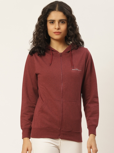 

Duke Women Burgundy Solid Hooded Sweatshirt