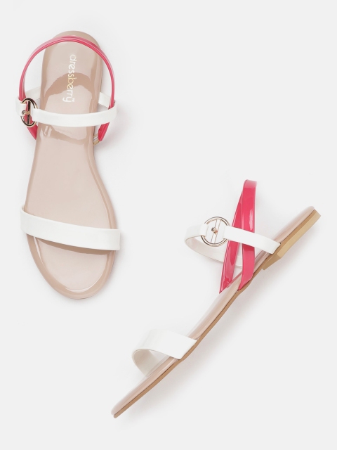 

DressBerry Women White Solid Open Toe Flats
