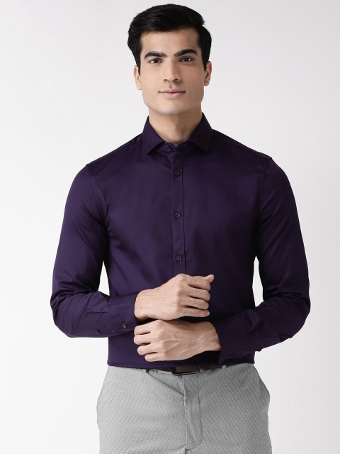 

Marks & Spencer Men Purple Regular Fit Solid Formal Shirt