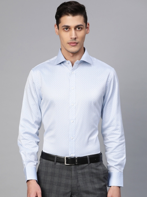 

Marks & Spencer Men Blue Regular Fit Dobby Weave Self-Checked Formal Shirt