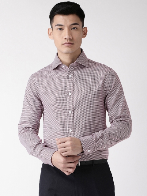 

Marks & Spencer Men Burgundy & Grey Slim Fit Self Design Formal Shirt