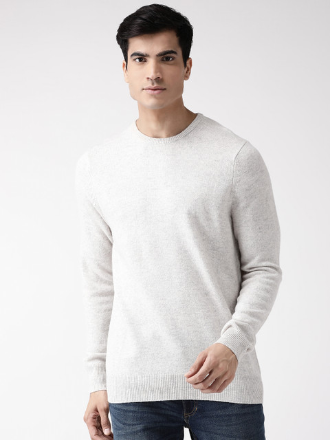 

Marks & Spencer Men Grey Melange Solid Woollen Pullover Sweater