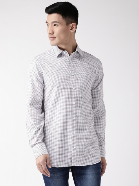 

Marks & Spencer Men Off-White & Maroon Checked Casual Shirt