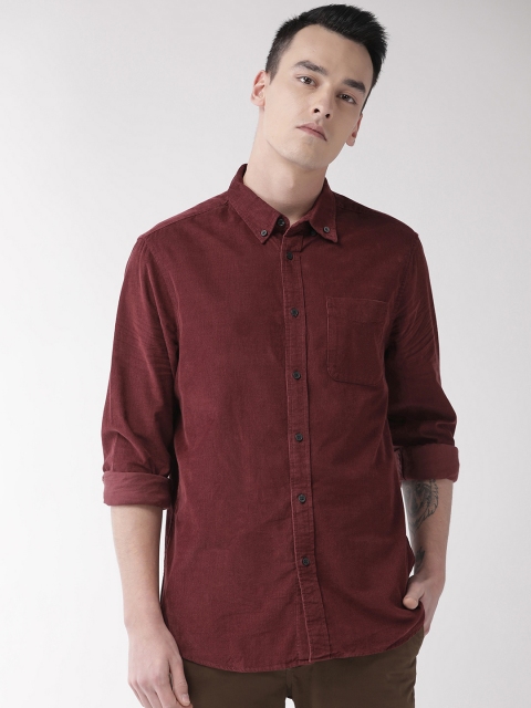 

Marks & Spencer Men Maroon Regular Fit Solid Corduroy Casual Shirt