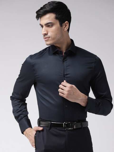

Marks & Spencer Men Navy Blue Regular Fit Solid Formal Shirt