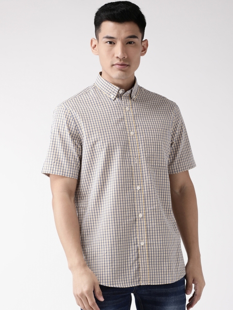 

Marks & Spencer Men Yellow & Blue Relaxed Fit Checked Casual Shirt