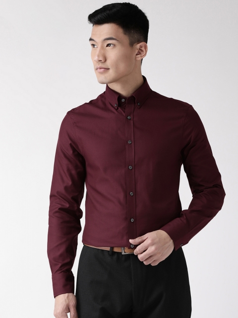 

Marks & Spencer Men Burgundy Slim Fit Solid Formal Shirt