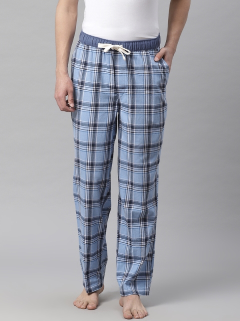 

Marks & Spencer Men Blue & Black Checked Lounge Pants