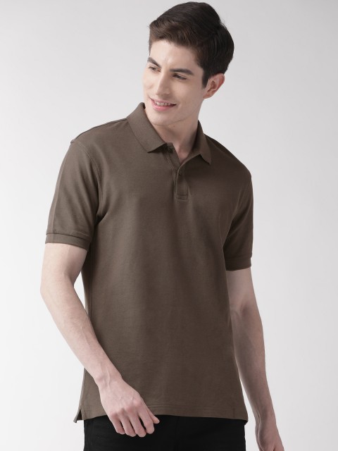

Marks & Spencer Men Taupe Solid Polo Collar T-shirt