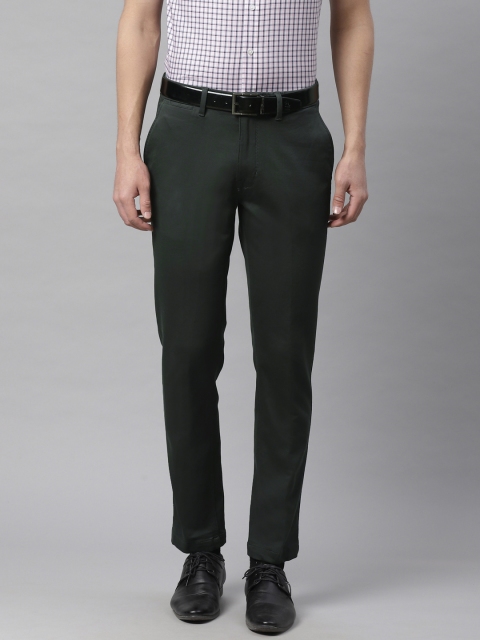 

Marks & Spencer Men Green Slim Fit Solid Formal Trousers