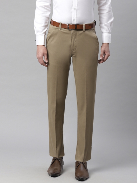 

Marks & Spencer Men Beige Solid Regular Fit Formal Trousers