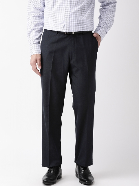

Marks & Spencer Men Navy Blue Regular Fit Solid Formal Trousers