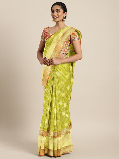 

The Chennai Silks Classicate Green Silk Cotton Woven Design Kovai Saree