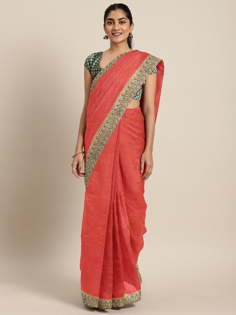 

The Chennai Silks Classicate Pink Organza Woven Design Saree