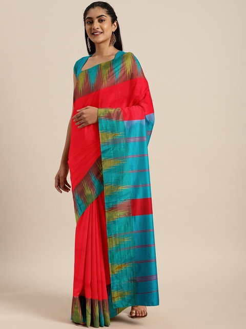 

The Chennai Silks Classicate Red Solid Art Silk Saree
