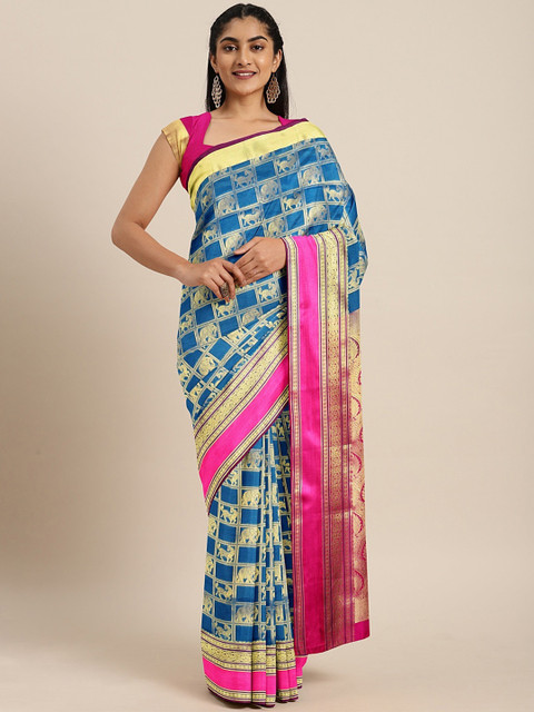 

The Chennai Silks Classicate Blue Woven Design Art Silk Saree