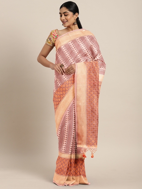 

The Chennai Silks Classicate Peach-Coloured Organza Woven Design Banarasi Saree