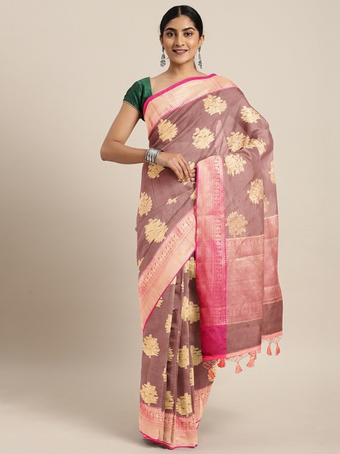 

The Chennai Silks Classicate Peach-Coloured Organza Woven Design Banarasi Saree
