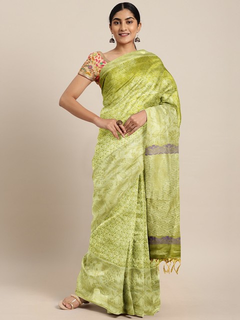 

The Chennai Silks Classicate Green Silk Cotton Woven Design Kovai Saree