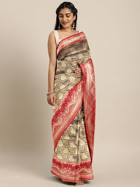 

The Chennai Silks Classicate Black & Gold-Toned Silk Blend Woven Design Patola Saree