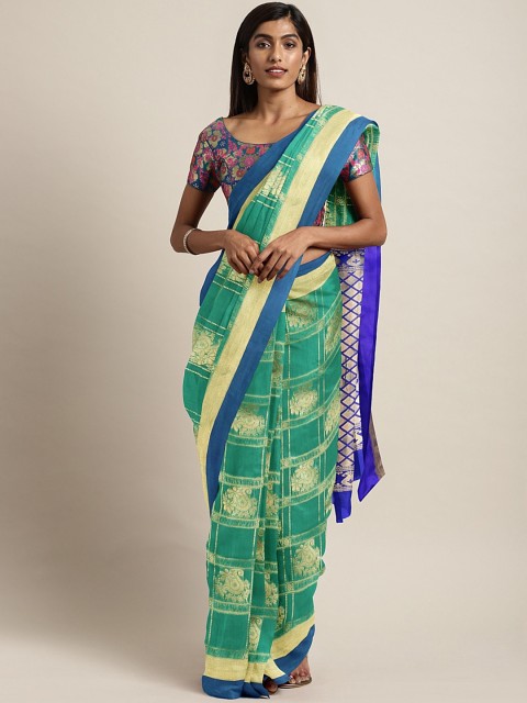

The Chennai Silks Classicate Green Silk Cotton Woven Design Kovai Saree