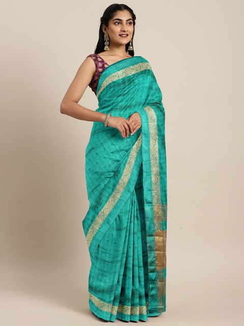 

The Chennai Silks Sea Green Viscose Rayon Woven Design Banarasi Saree