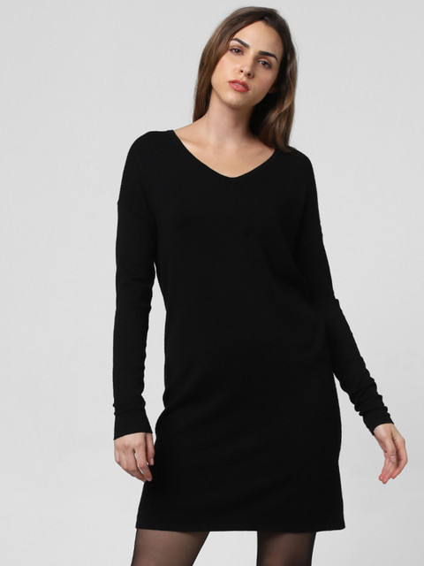 

Vero Moda Women Black Solid Sheath Dress