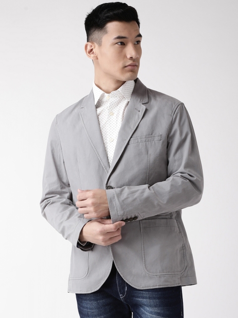 

Marks & Spencer Men Grey Solid Tailored Fit Single-Breasted Blazer