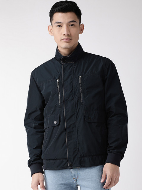 

Marks & Spencer Men Navy Blue Solid Water-Resistant Tailored Jacket