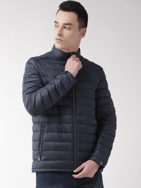 

Marks & Spencer Men Navy Blue Solid Lightweight Stormwear Padded Jacket