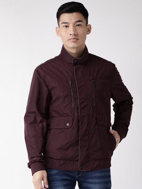 

Marks & Spencer Men Burgundy Solid Bomber Jacket