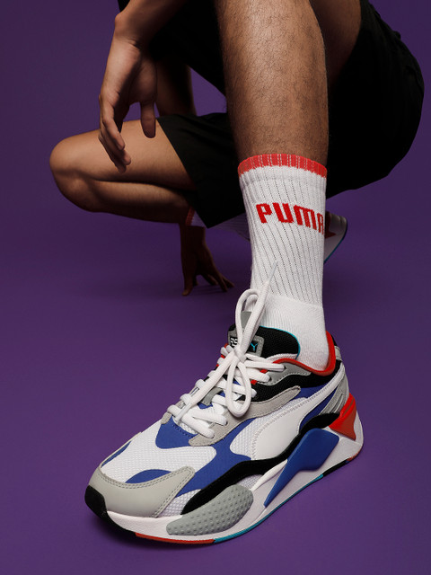 

Puma Unisex White & Blue RS-X PUZZLE Colourblocked Sneakers