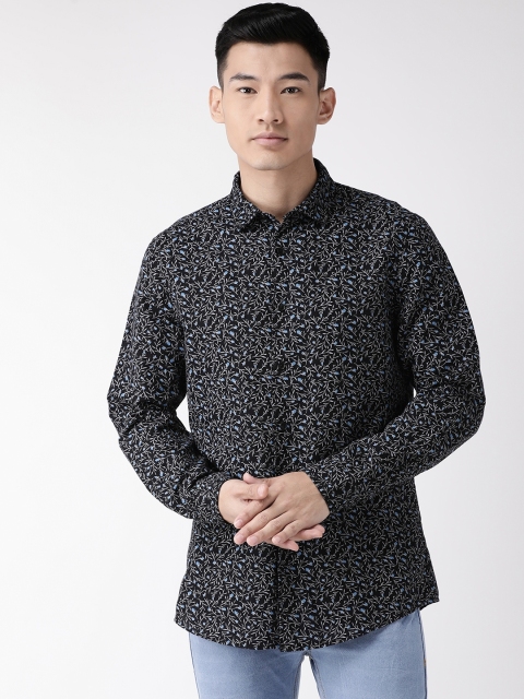 

Marks & Spencer Men Black & Grey Slim Fit Printed Casual Shirt