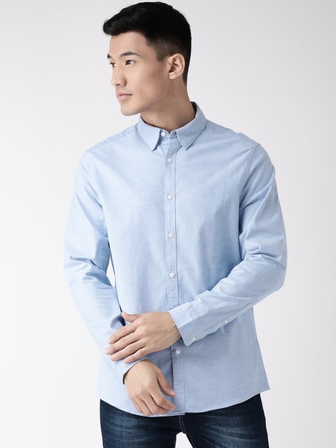 

Marks & Spencer Men Blue Slim Fit Knitted Solid Casual Shirt