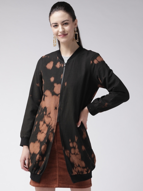 

SCOUP Women Black & Brown Bleached Tailored Jacket