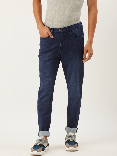 

United Colors of Benetton Men Blue Carrot Fit Mid-Rise Clean Look Stretchable Jeans