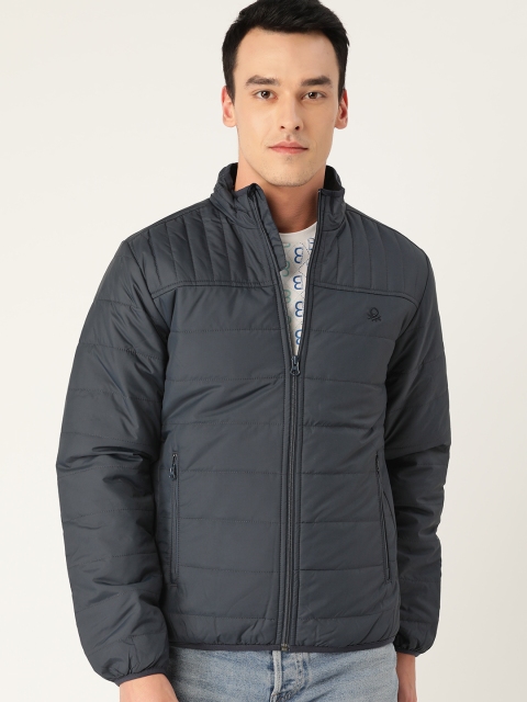 

United Colors of Benetton Men Navy Solid Padded Jacket, Navy blue