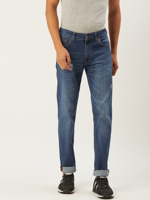 

United Colors of Benetton Men Blue Regular Fit Mid-Rise Mildly Distressed Stretchable Jeans