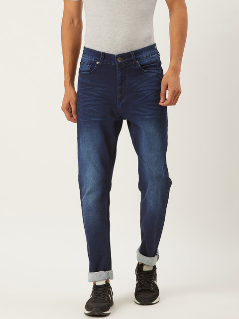 

United Colors of Benetton Men Blue Carrot Regular Fit Mid-Rise Clean Look Jeans