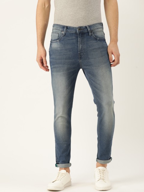

United Colors of Benetton Men Blue Tapered Fit Low Crotch Clean Look Stretchable Jeans